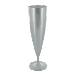 10 FLÛTES À CHAMPAGNE RÉUTILISABLES 13.5CL ARGENT