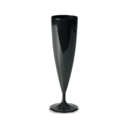 10 FLÛTES À CHAMPAGNE RÉUTILISABLES 13.5CL ÉBÈNE