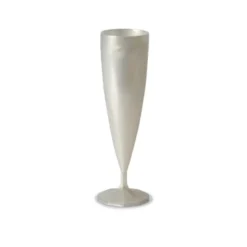 10 FLÛTES À CHAMPAGNE RÉUTILISABLES 13.5CL NACRÉ