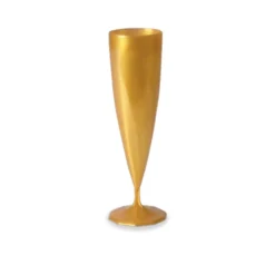 10 FLÛTES À CHAMPAGNE RÉUTILISABLES 13.5CL OR