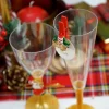 10 FLÛTES À CHAMPAGNE RÉUTILISABLES 13CL PIED OR