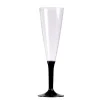 10 FLÛTES À CHAMPAGNE RÉUTILISABLES 13CL PIED NOIR