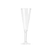 10 FLÛTES À CHAMPAGNE RÉUTILISABLES 13CL PIED TRANSPARENT