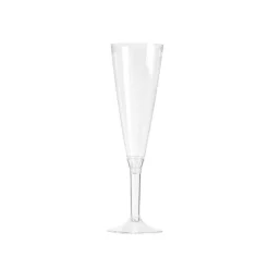 10 FLÛTES À CHAMPAGNE RÉUTILISABLES 13CL PIED TRANSPARENT