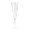 10 FLÛTES À CHAMPAGNE RÉUTILISABLES 13CL PIED BLANC