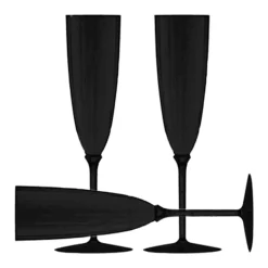 8 FLÛTES À CHAMPAGNE RÉUTILISABLE 170ML NOIR
