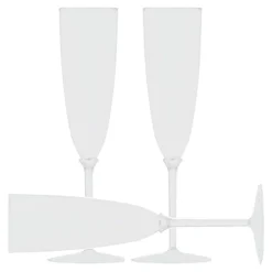 8 FLÛTES À CHAMPAGNE RÉUTILISABLE 170ML BLANC