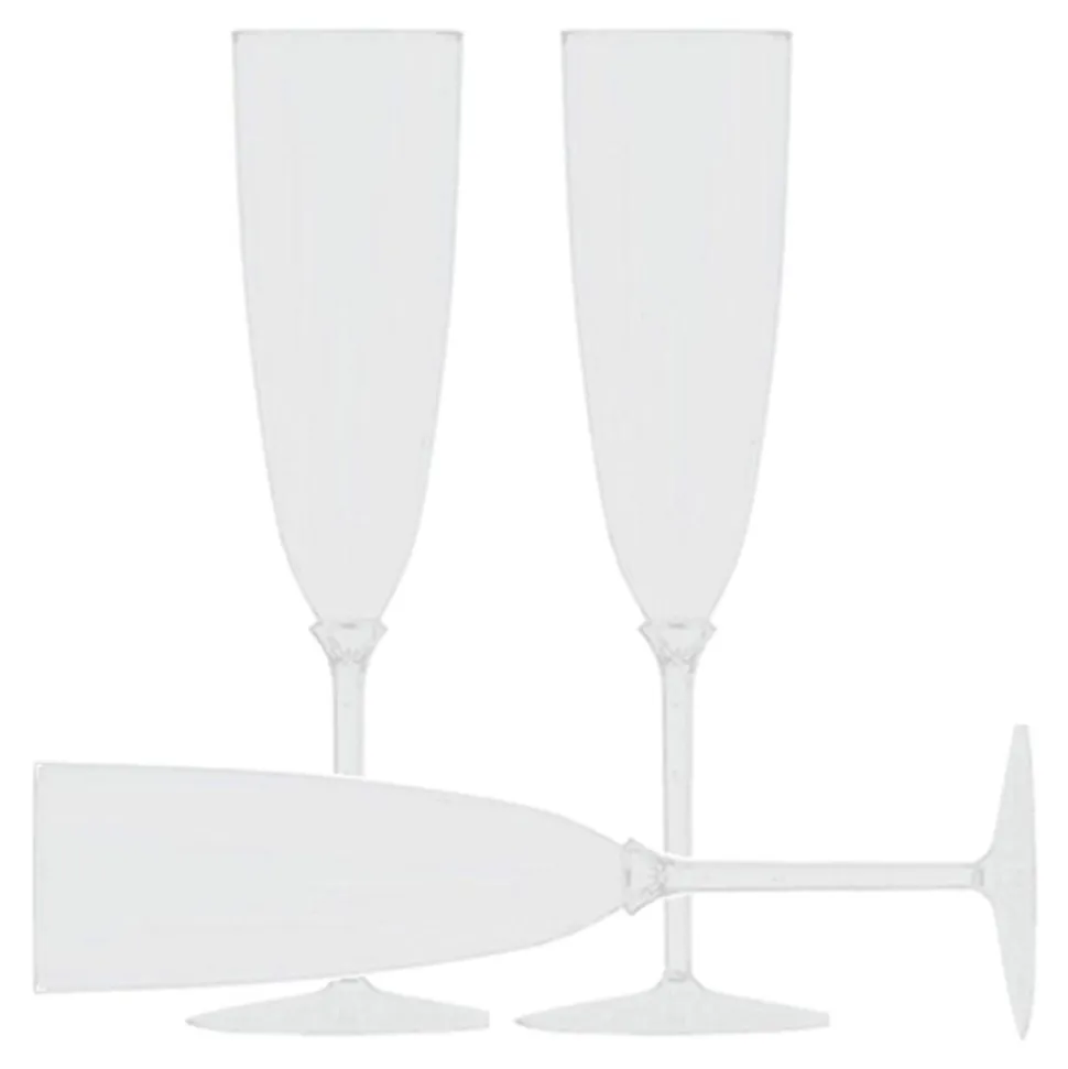 8 FLÛTES À CHAMPAGNE RÉUTILISABLE 170ML BLANC