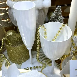 8 FLÛTES À CHAMPAGNE RÉUTILISABLE 170ML BLANC