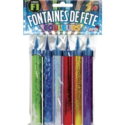 6 FONTAINES DE FÊTE 95MM COULEURS - F1