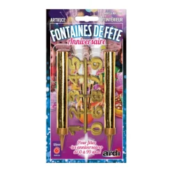 2 FONTAINES 120MM CHIFFRES ANNIVERSAIRE - F1