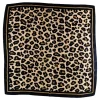 FOULARD COTON LÉOPARD PEAU ANIMAL FÉLIN 55CM BEIGE
