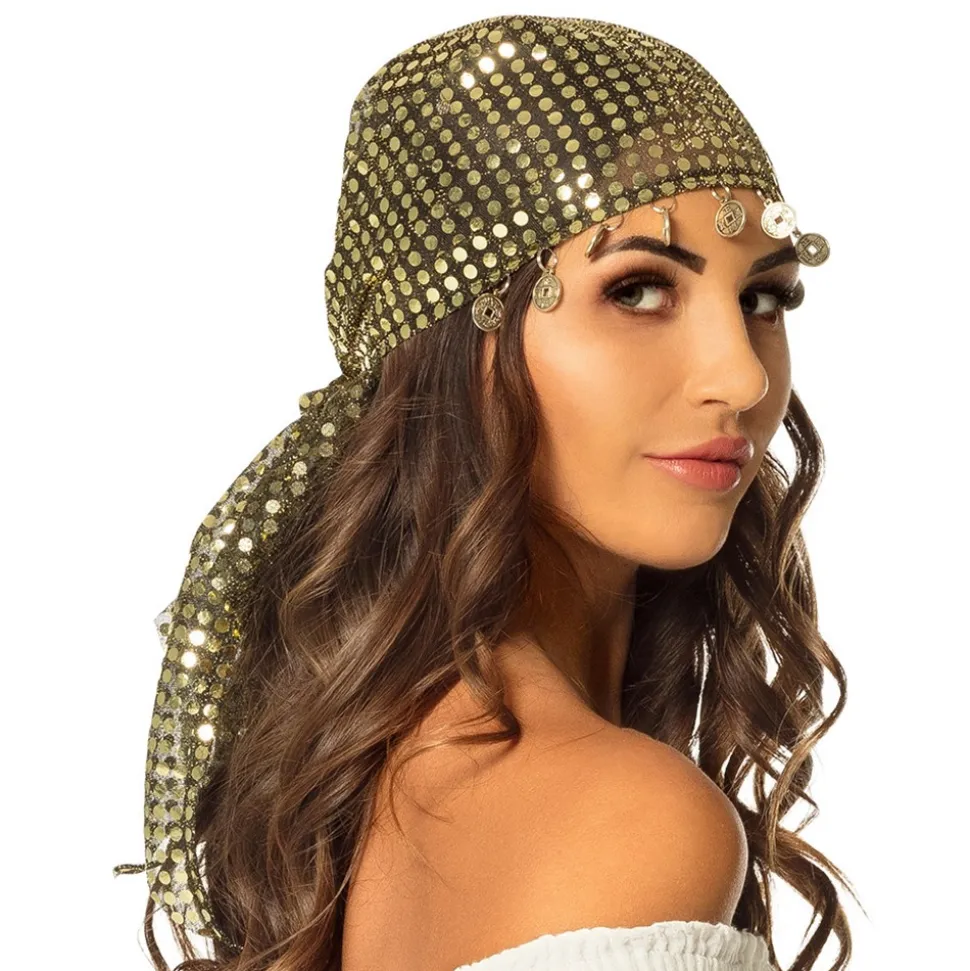 FOULARD DANSE DU VENTRE JETONS OR FEMME