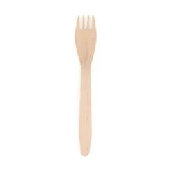 25 FOURCHETTES BOIS BIODÉGRADABLE 16CM NATUREL