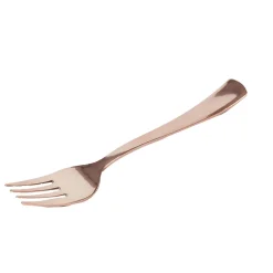 6 FOURCHETTES RÉUTILISABLE 18.5CM OR ROSE