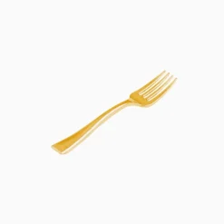 25 FOURCHETTES RÉUTILISABLE PREMIUM 10CM OR