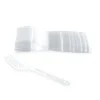 100 FOURCHETTES RÉUTILISABLES 18CM TRANSPARENT