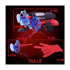 GANT LANCEUR FLÉCHETTES VENTOUSE TOILE ARAIGNÉE