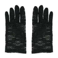 GANTS COURTS DENTELLE ADULTE 22CM NOIR