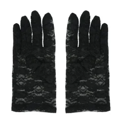 GANTS COURTS DENTELLE ADULTE 22CM NOIR