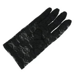 GANTS COURTS DENTELLE ADULTE 22CM NOIR