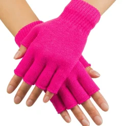 GANTS COURTS MITAINES RÉTRO ROSE FLUO UV ADULTE