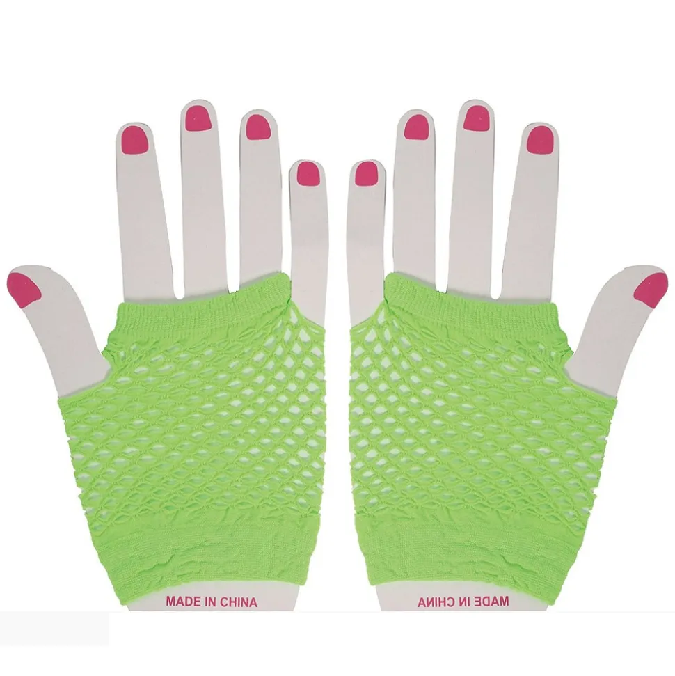 GANTS COURTS RÉSILLE 11CM ADULTE FLUO VERT