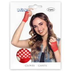 GANTS COURTS RÉSILLE ROUGE ADULTE