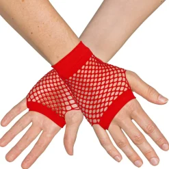 GANTS COURTS RÉSILLE ROUGE ADULTE