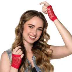 GANTS COURTS RÉSILLE ROUGE ADULTE