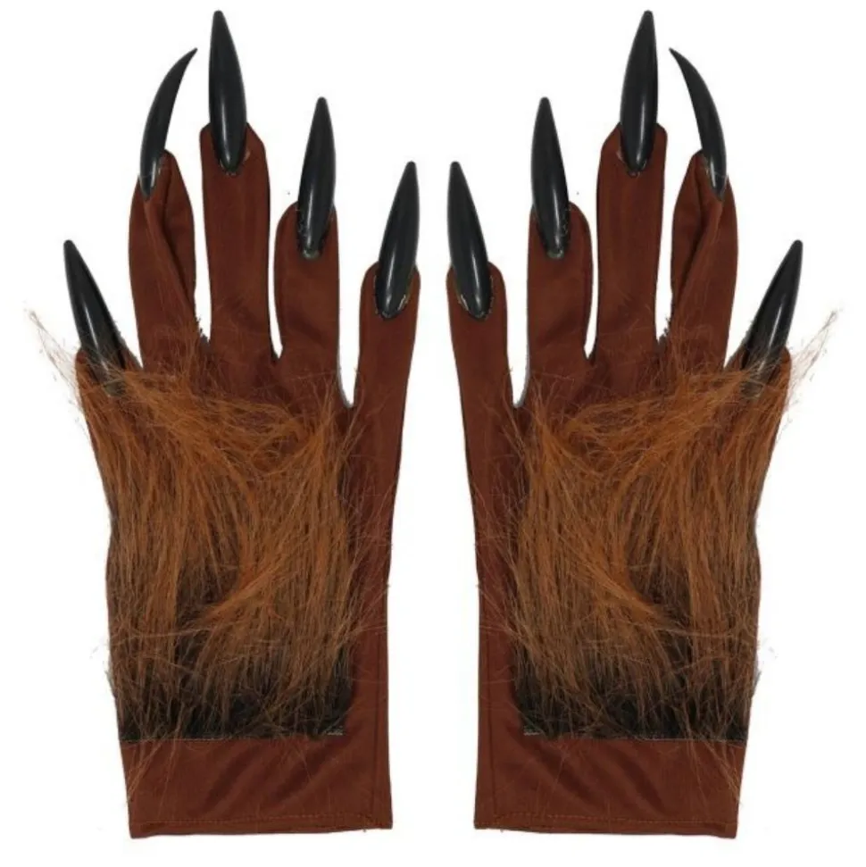 GANTS LOUP-GAROU POILS LONGS GRIFFES ADULTE