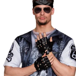 GANTS NOIRS DE BIKER ADULTE
