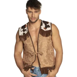 GILET WESTERN COWBOY CAMEL