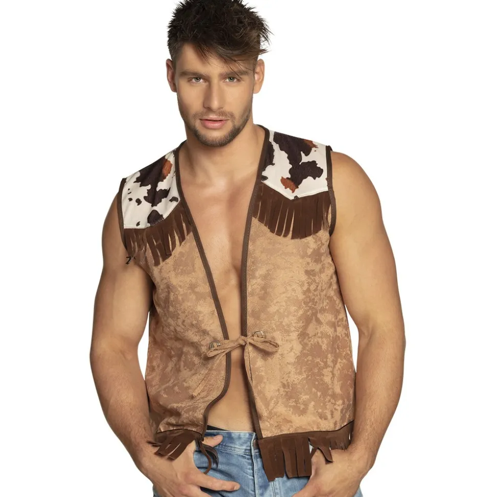 GILET WESTERN COWBOY CAMEL
