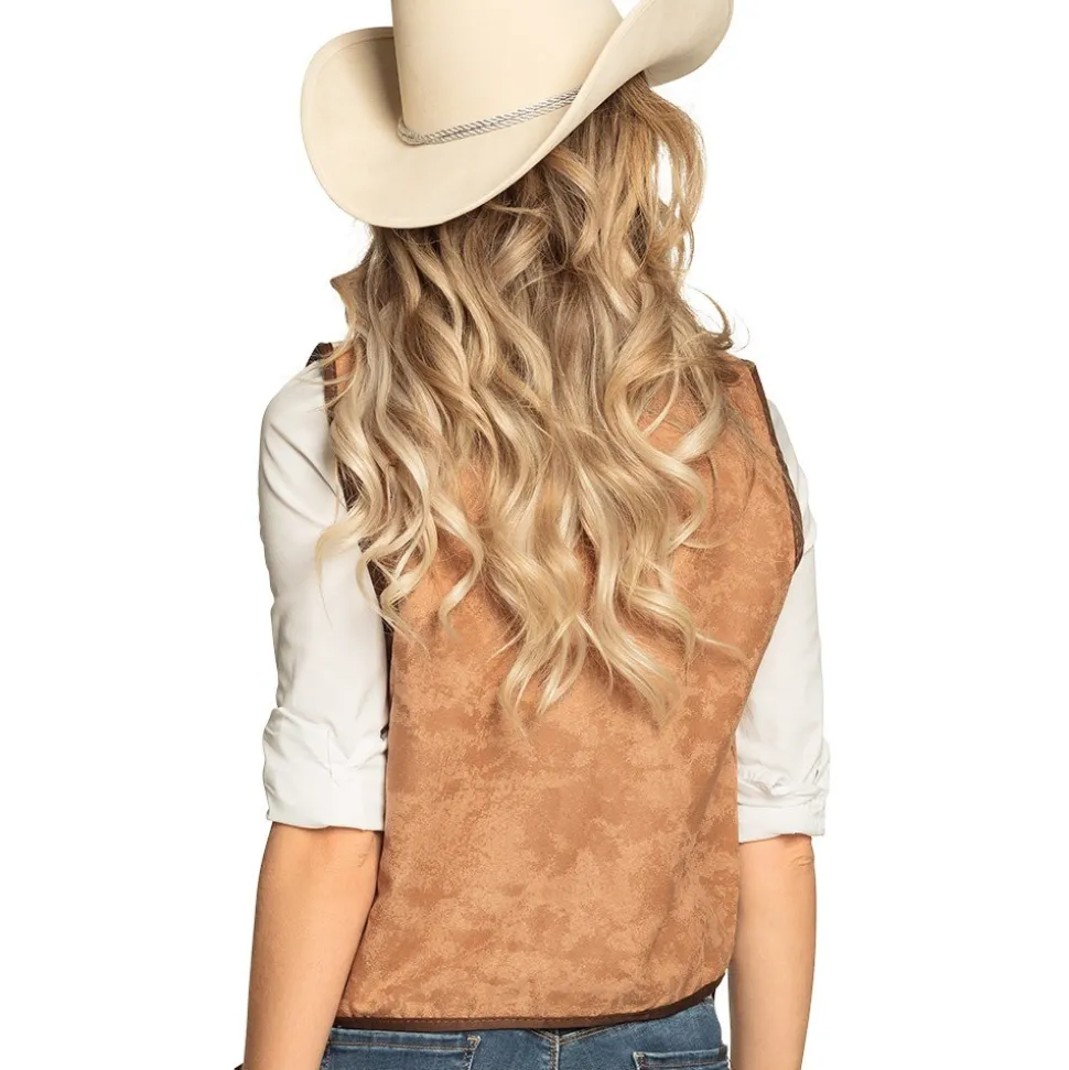 GILET WESTERN COWBOY CAMEL