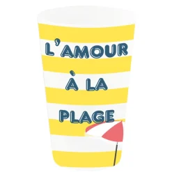 GOBELET RÉUTILISABLE PP L'AMOUR A LA PLAGE 25CL
