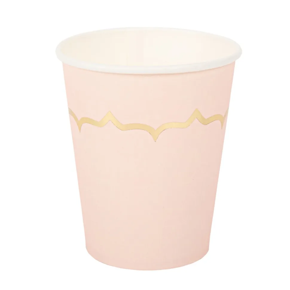 8 GOBELETS CARTON ACCOLADES OR 255ML ROSE POUDRÉ