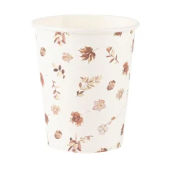 8 GOBELETS CARTON AMOUR AUTOMNAL 25.5CL CRÈME