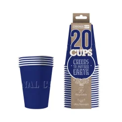 20 GOBELETS CARTON AMÉRICAIN RECYCLABLE 25CL BLEU