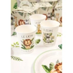 6 GOBELETS CARTON ANIMAUX DE LA SAVANE 25CL