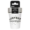 6 GOBELETS CARTON ANNIVERSAIRE 25CL BLANC