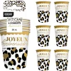 6 GOBELETS CARTON ANNIVERSAIRE LÉOPARD PEAU 25CL