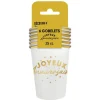 6 GOBELETS CARTON ANNIVERSAIRE 25CL OR