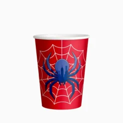 10 GOBELETS CARTON ARAIGNÉE HÉROS 27CL ROUGE