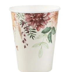 10 GOBELETS CARTON AUTOMNE NATURE FLORAL 27CL