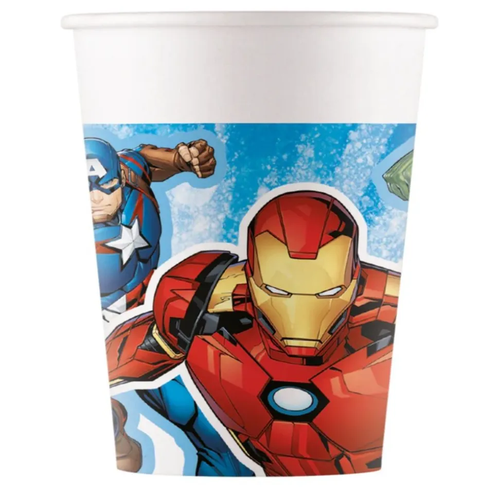 8 GOBELETS CARTON AVENGERS EVERGREEN 25CL