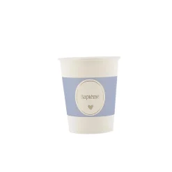 8 GOBELETS CARTON BAPTÊME 25CL BLEU ORAGE