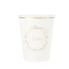 8 GOBELETS CARTON BAPTÊME VÉGÉTAL OR 255ML CRÈME