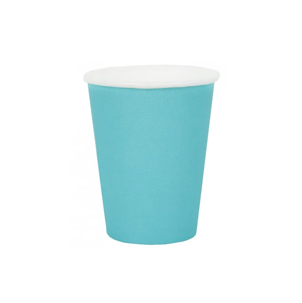 10 GOBELETS CARTON BIO 25CL BLEU CIEL
