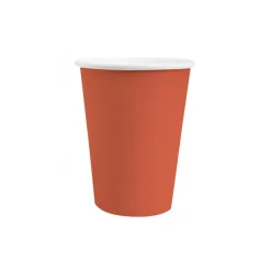 10 GOBELETS CARTON BIO 25CL ROUGE BRIQUE